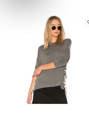 Sen Inata Cozy Sweatshirt with Side Ties Pullover Top Long Sleeve Size 3